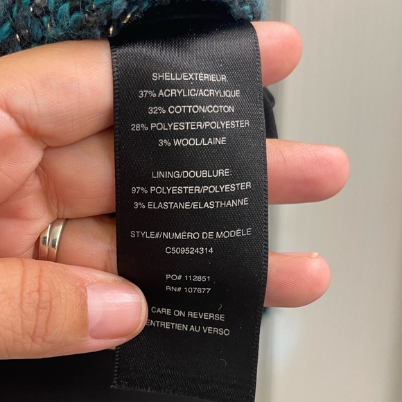 Women’s Alice + Olivia Glenys Short-Sleeve Tweed Dress Teal Size 0 - Picture 7 of 9